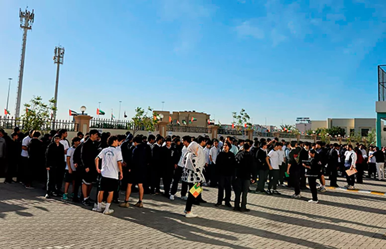 School fire drill evacuation