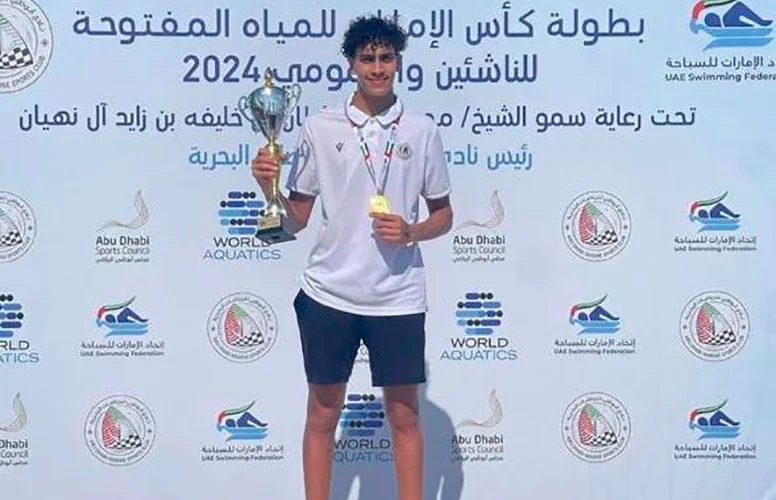 Congratulations to our student. Yaseen Alam, for winning the first place in the UAE Open Swimming Championship